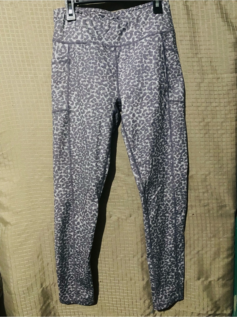 Reebok Gray Leopard-Print Kids Leggings